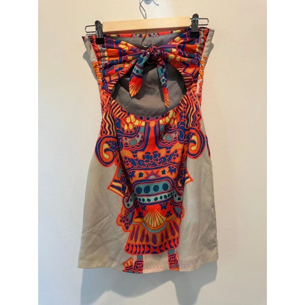 Mara Hoffman Strapless Mini Dress Multi-Color Boho Tribal Print 2 EUC - Picture 3 of 11